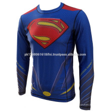 super man men and women long sleeve rash guard